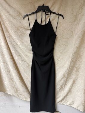 NWT Zara Black Halter Midi/Maxi Dress